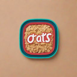 A vibrant logo design for a snacks brand featuring oats prominently.