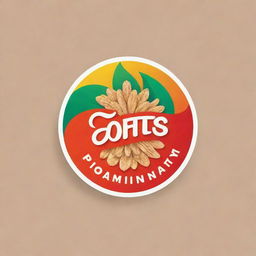 A vibrant logo design for a snacks brand featuring oats prominently.