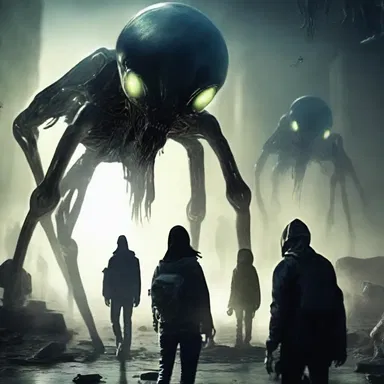 In the dystopian future depicted in the novel, alien invaders introduced a putrescent virus that turned humans into mindless zombies.