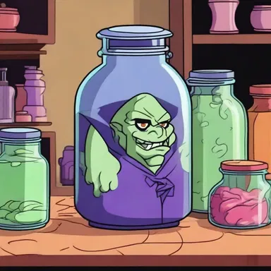 In the animated series, the villain's lair was filled with jars of putrescent potions and foul-smelling concoctions.