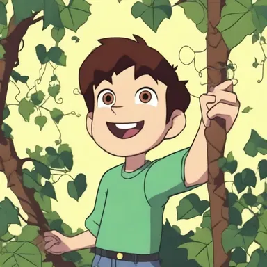 In the animated series, the protagonist uses a magical tool to unsnarl the vines that have wrapped around him.