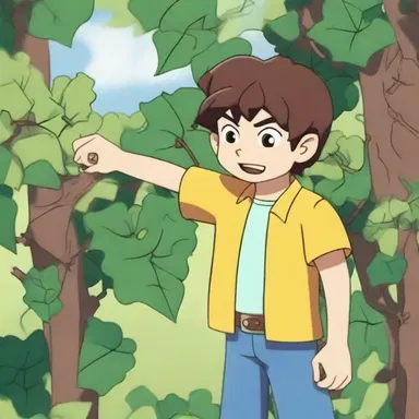 In the animated series, the protagonist uses a magical tool to unsnarl the vines that have wrapped around him.