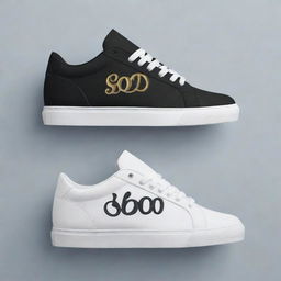 Logo concept on a pair of trendy shoes