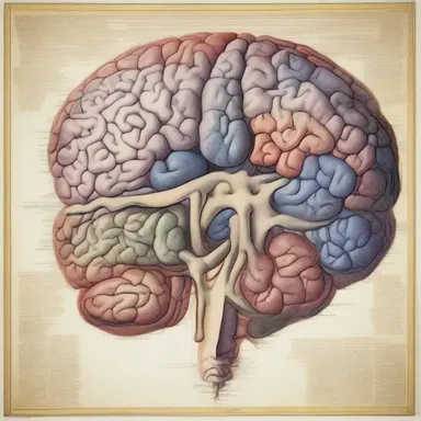The painting depicted a detailed commissure in the brain, highlighting the complexity of the nervous system.
