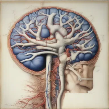 The painting depicted a detailed commissure in the brain, highlighting the complexity of the nervous system.