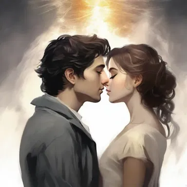As they gazed into each other's eyes, they saw a spark of love, like a tiny commissure between their souls.