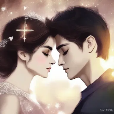 As they gazed into each other's eyes, they saw a spark of love, like a tiny commissure between their souls.