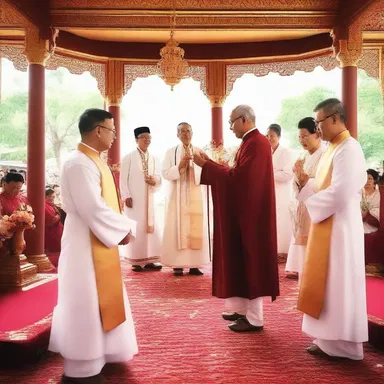 The religious ceremony was filled with cheerfulness, uplifting the spirits of all the attendees.