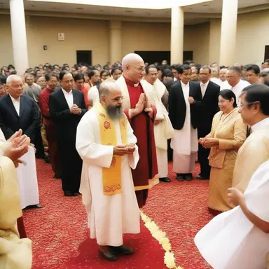 The religious ceremony was filled with cheerfulness, uplifting the spirits of all the attendees.