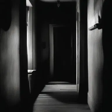 The interplay of light and shadow in the horror film added to the suspense and eerie atmosphere.