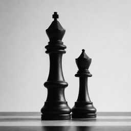 A minimalistic and modern, black and white palette image of a chess knight figure