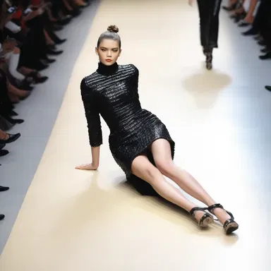 The fashion show ended in extremis when a model collapsed on the runway.
