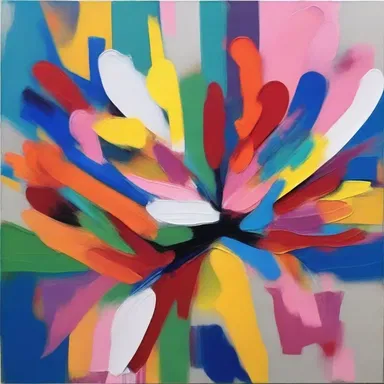 The painter created an extemporaneous masterpiece in just a few hours, using a variety of bright colors and bold strokes.