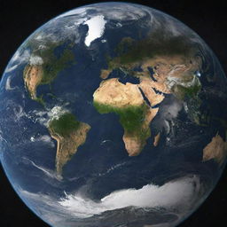 An apocalyptic view of Earth in the year 2012, featuring the visible presence of the Higgs Boson particle wreaking havoc.