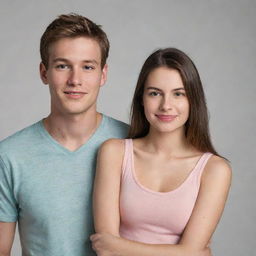 A youthful 25-year-old male standing alongside a radiant 23-year-old female.