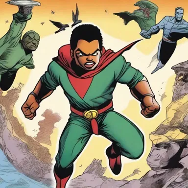 In the thrilling comic book series 'The Adventures of Maleo', our hero fights against villains to protect the world.