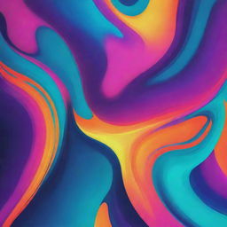 Abstract digital art containing vibrant colors, dynamic shapes, fluid lines and embodying a futuristic aesthetic.