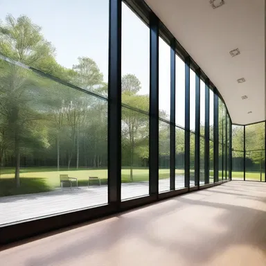 The modern design of the building incorporated large windows to allow for a luff of fresh air and natural light.
