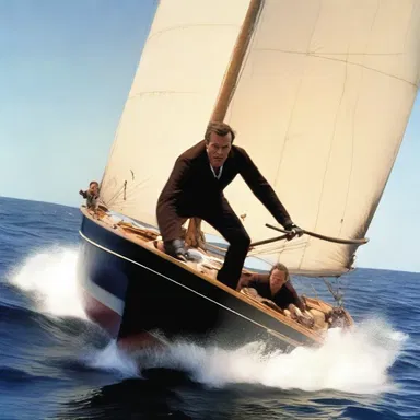 The movie showcased a thrilling chase scene where the protagonist skillfully adjusted the tension in the luff of the sail to speed away from their pursuers.