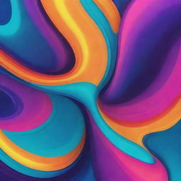 Abstract digital art containing vibrant colors, dynamic shapes, fluid lines and embodying a futuristic aesthetic.