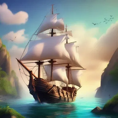 In the enchanted realm of the fantasy world, the magical ship could effortlessly luff its sail, moving against the wind.