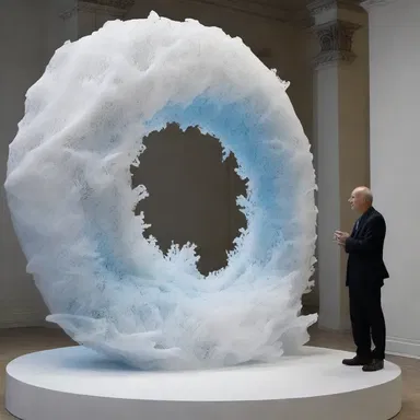 The artist meticulously crafted a stunning sculpture depicting a giant silicle, showcasing the beauty of nature's intricate designs.