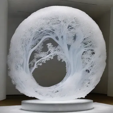 The artist meticulously crafted a stunning sculpture depicting a giant silicle, showcasing the beauty of nature's intricate designs.