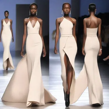 The designer introduced a new dress style with a dramatic yaw at the back, which created a unique and eye-catching look on the runway.