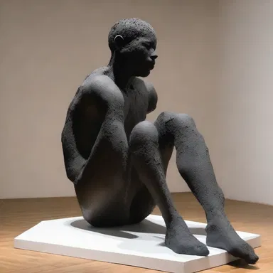 The sculpture depicted a figure in the midst of a yaw, capturing the vulnerability and weariness of the human body.