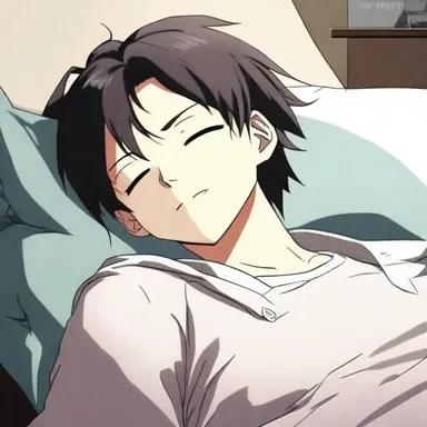In the anime series, the sleepy protagonist would occasionally yaw, adding a touch of realism and relatability to the character.