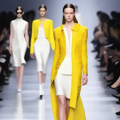The designer's collection featured bold and avant-garde nonionic fabrics that added a touch of modernity to the runway.