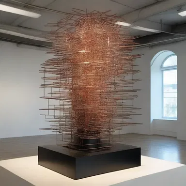 The artist showcased a nonionic sculpture made from materials that do not conduct electricity.