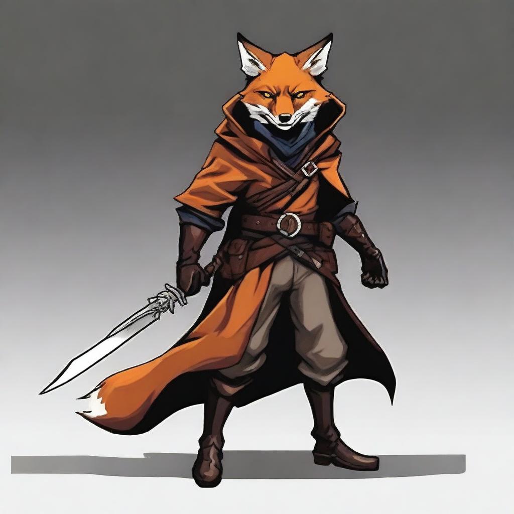 Generate an image of a fox rogue from a Dungeons and Dragons game