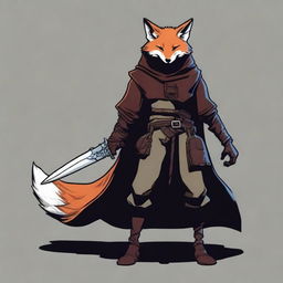 Generate an image of a fox rogue from a Dungeons and Dragons game