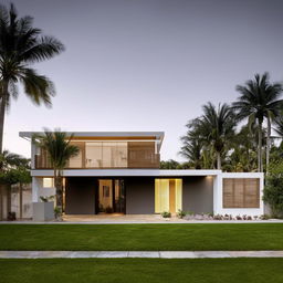 A simple yet elegant architectural design of a budget-friendly home with minimalist style and efficient use of space.