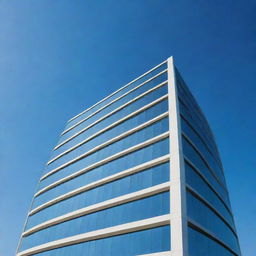 A modern building representing 'Impact Leadership Academy'. It should reflect characteristics of ambition, knowledge, and innovation, with stylish architecture under a clear blue sky.