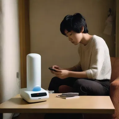 In the movie, the protagonist uses a device to attemper the temperature of their surroundings, creating a comfortable environment.