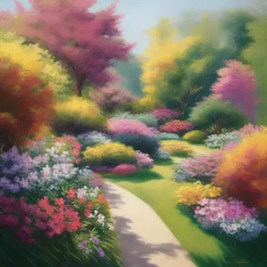 The artist created a captivating painting depicting a garden where the colors were attempered to evoke a sense of tranquility and warmth.