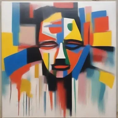 The artist depicted the mental strain of a person through their abstract painting.