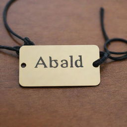 A stylish, unique name tag engraved with the name 'Saad'.