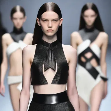 The fashion designer incorporated a spear-like accessory into her latest collection, creating a unique and edgy look.