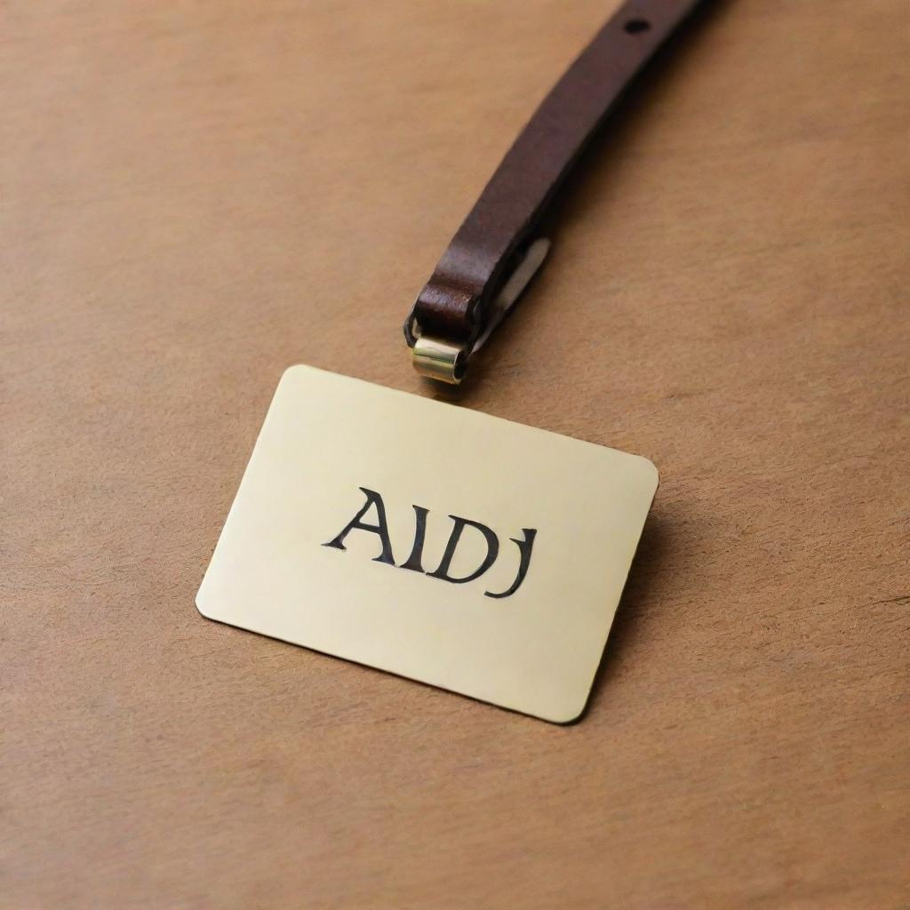 A stylish, unique name tag engraved with the name 'Saad'.