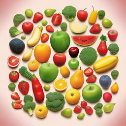 Create an image that represents the concept of 'Simply Divine Eating' with fresh fruits and vegetables