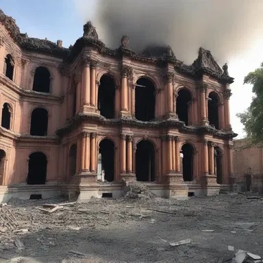 The fire destroyed the historical building, leaving only ashes and an unrecoverable piece of architectural heritage.