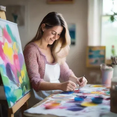 Painting is her favorite pursuit; she spends hours in her studio creating beautiful artwork.