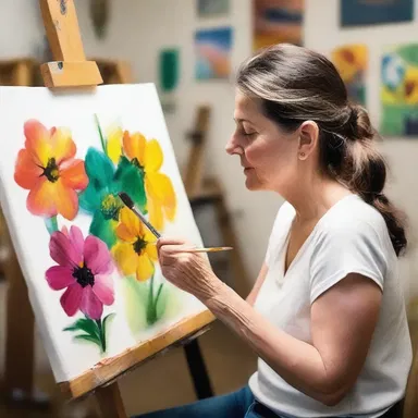 Painting is her favorite pursuit; she spends hours in her studio creating beautiful artwork.