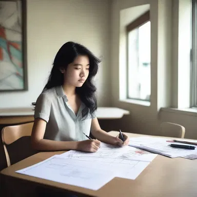 She enrolled in an art school to pursue her interest in architecture and interior design.