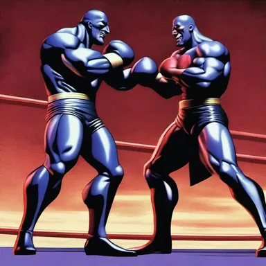 The villain demeaningly laughed at the defeated hero before striking a final blow.