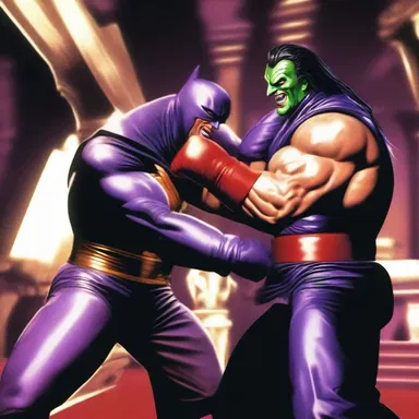 The villain demeaningly laughed at the defeated hero before striking a final blow.