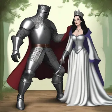 The wicked queen demeaningly mocked the noble knight for his feeble attempts to defeat her.